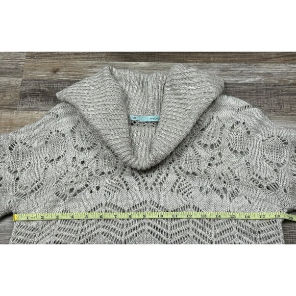 Maurices Womens Gray Silver Metallic Knit Cowl Neck Pullover Sweater Size Large - Picture 10 of 16